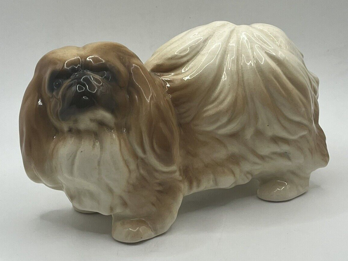 Vintage Coopercraft Pekingese Dog Statue Porcelain 7\