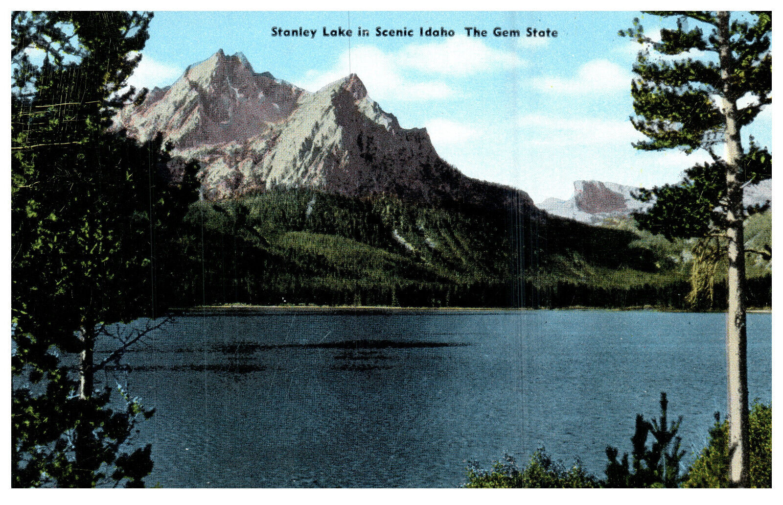Idaho Stanley Lake Challis National Forest View 1950\'s Vintage Chrome Postcard