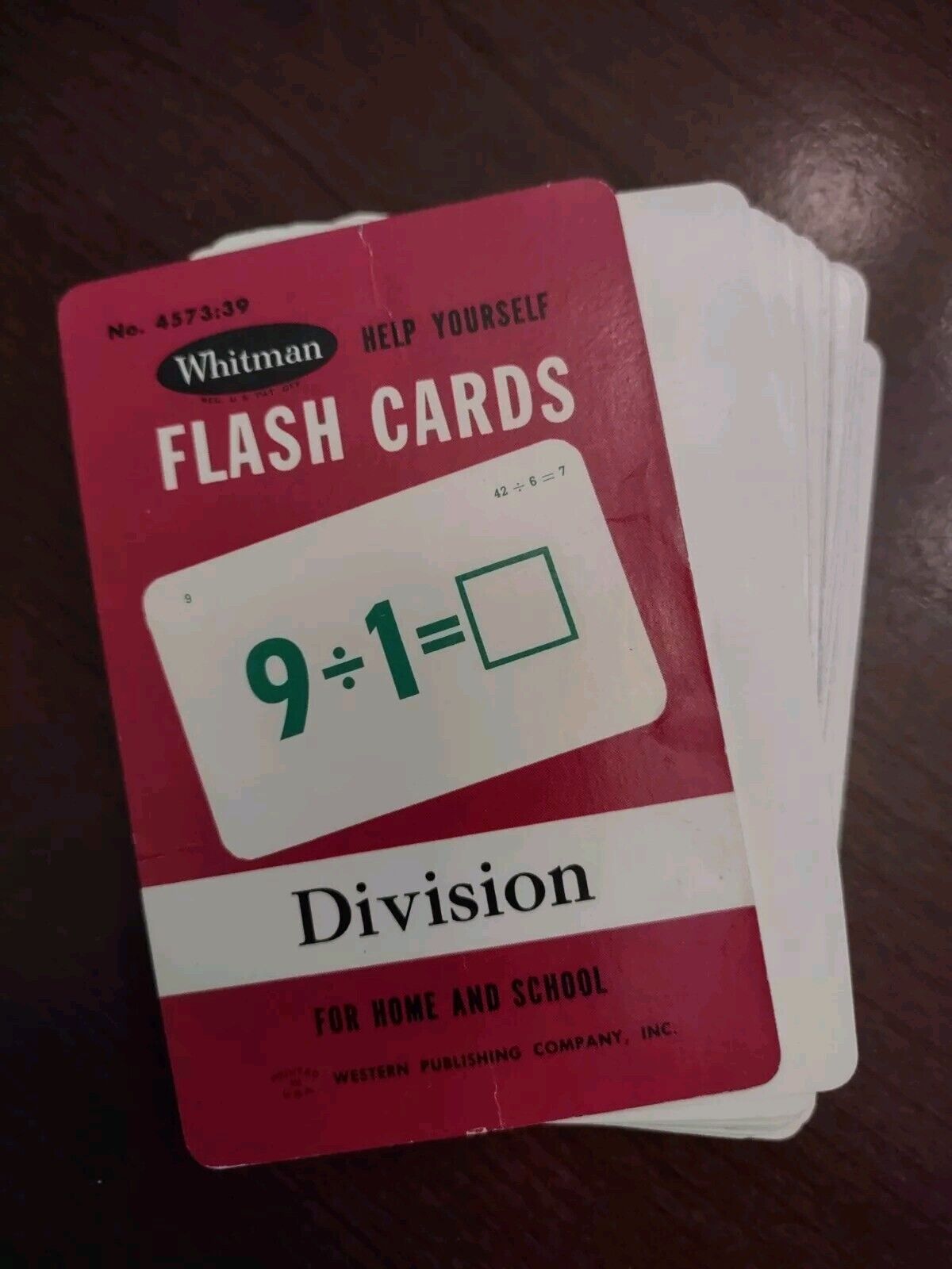 Vintage Whitman Flash Cards Help Yourself  Division  Math Learning Classroom