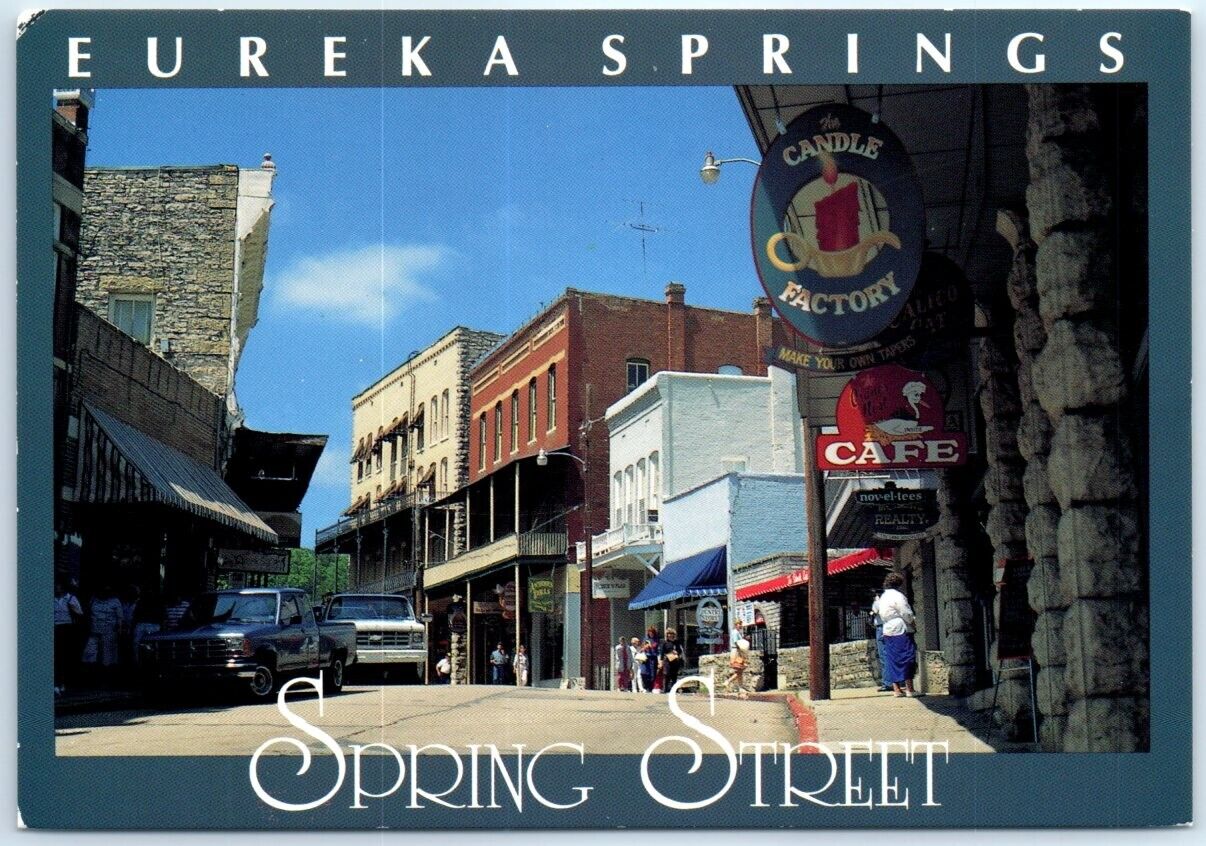 Postcard Spring Street Downtown Eureka Springs Arkansas USA North America