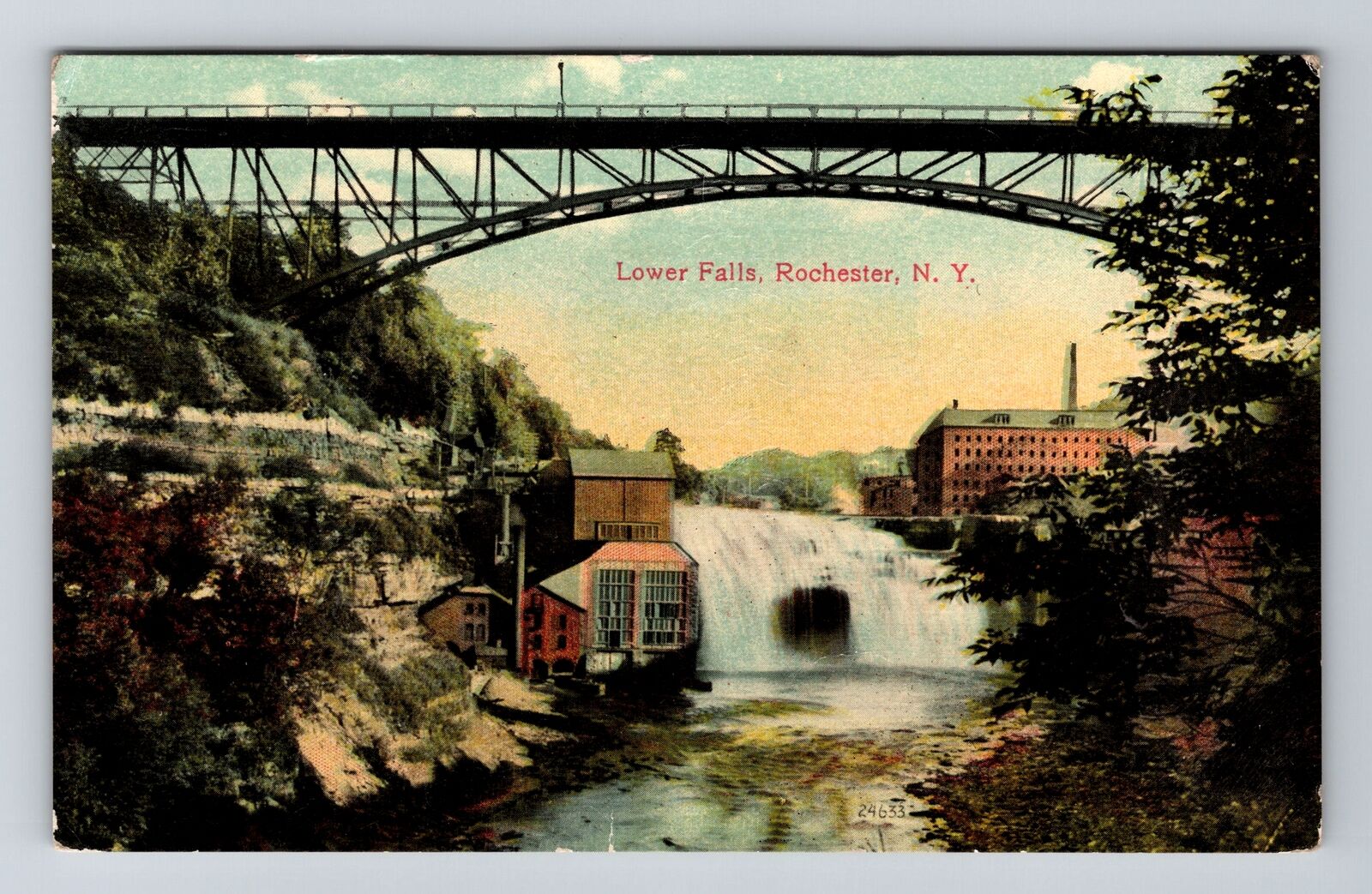 Rochester NY-New York, Lower Falls, Vintage Postcard