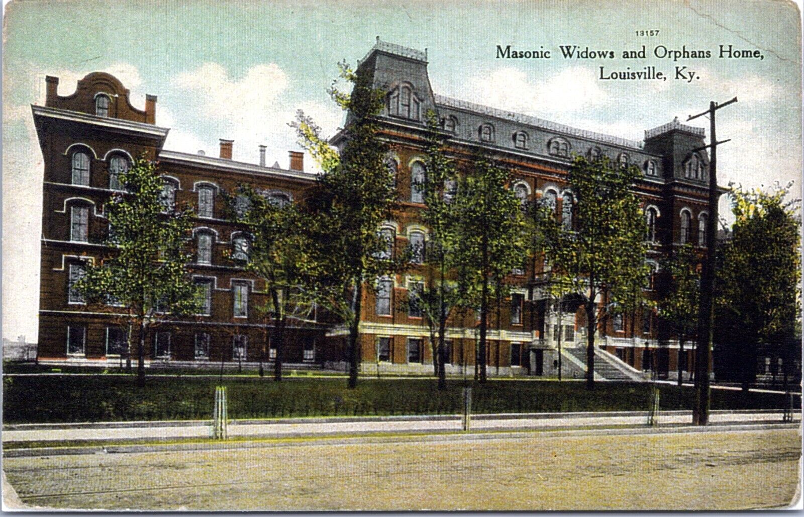 Masonic Widows and Orphans Home, Louisville Kentucky- Blank Back Postcard c1910s