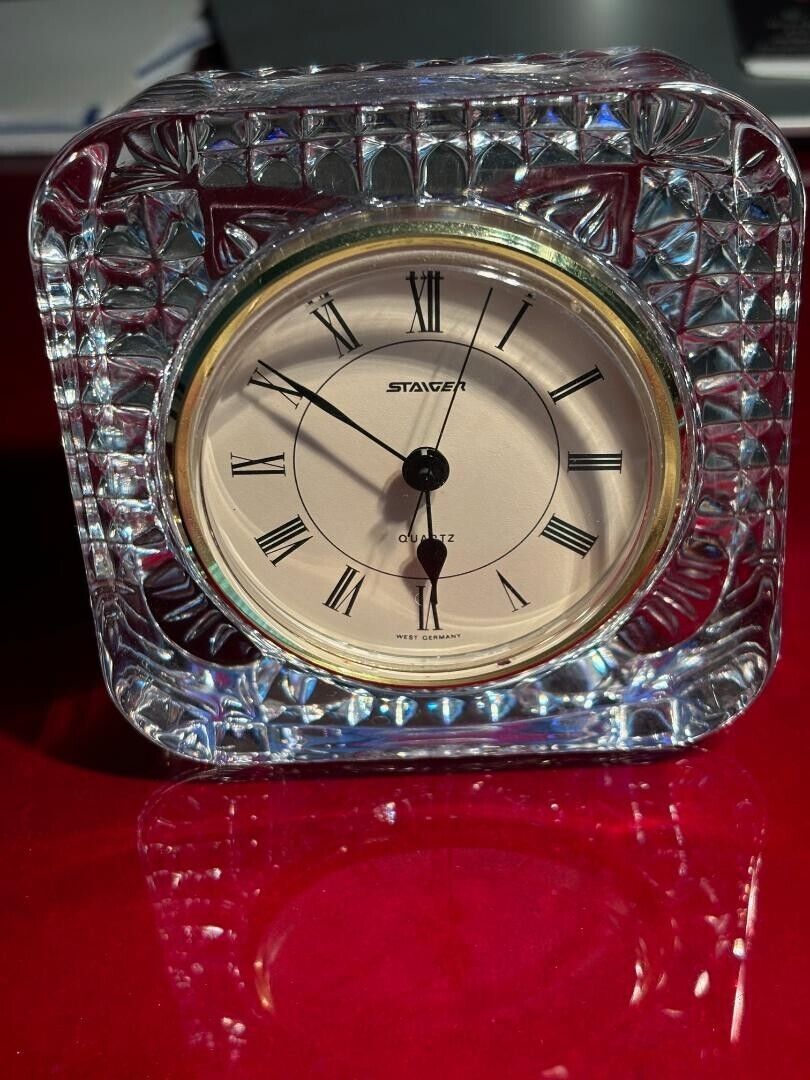 Crystal, Art Deco Desk Clock made in Germany