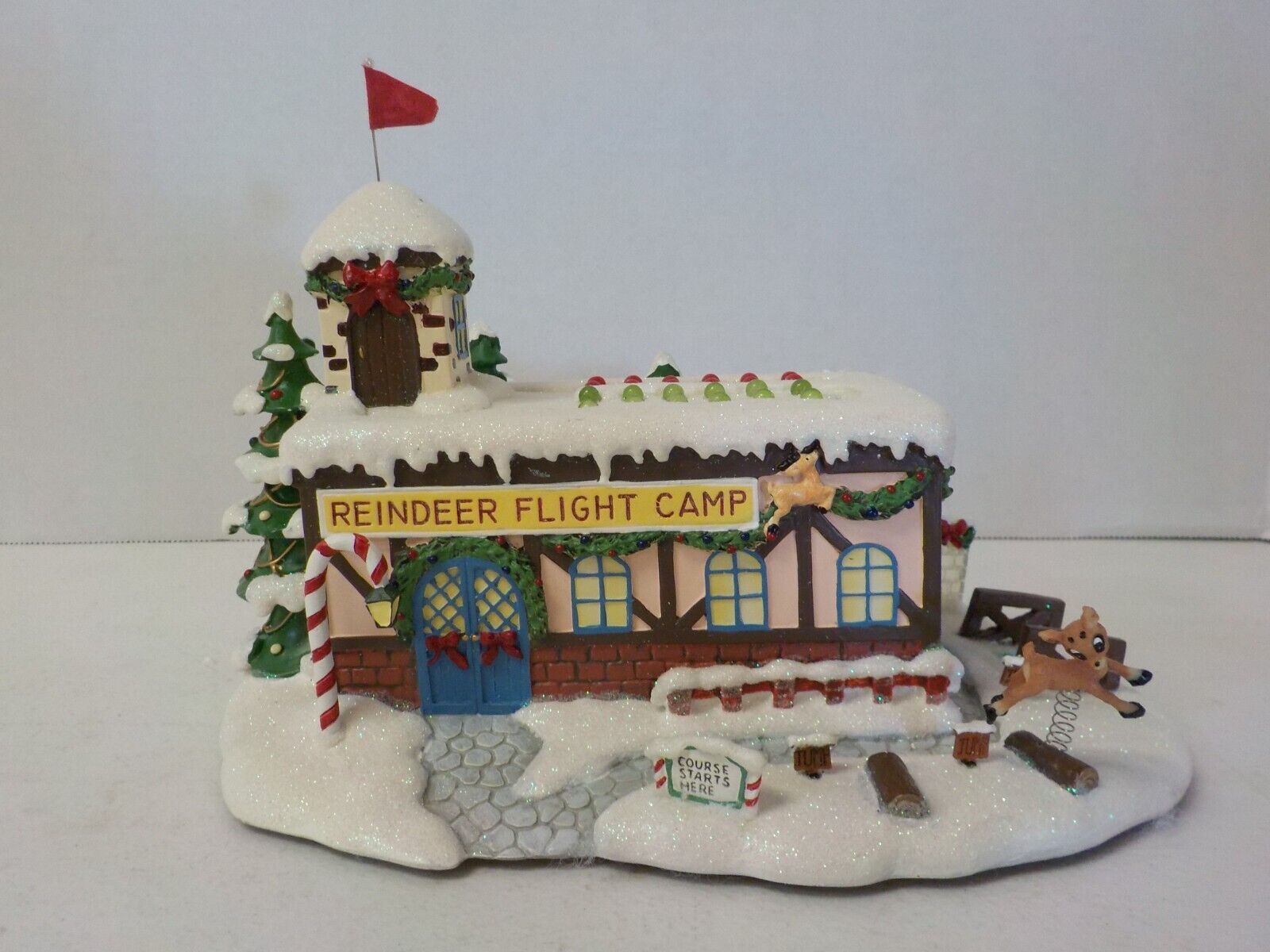 N G218 Hawthorne Village Rudolp\'s Christmas Town Collection Reindeer Flight Camp