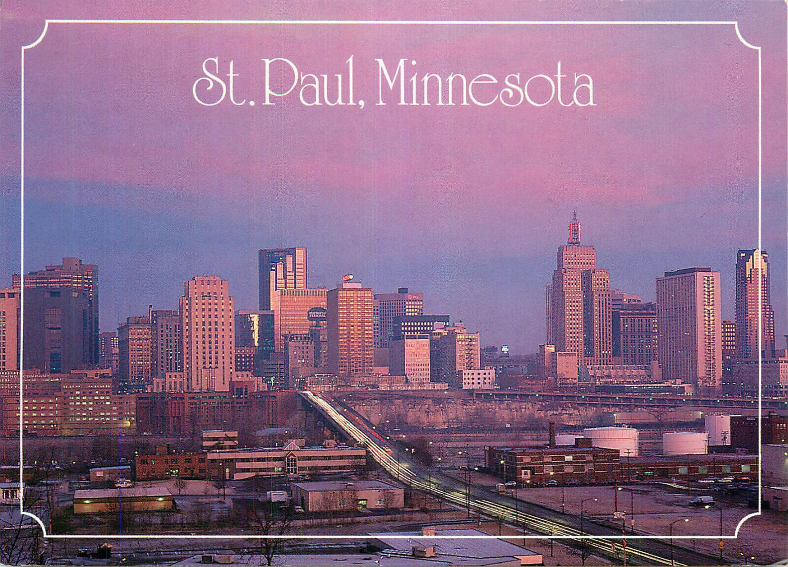 Postcard Scenic View of Saint Paul, Minnesota at Dawn