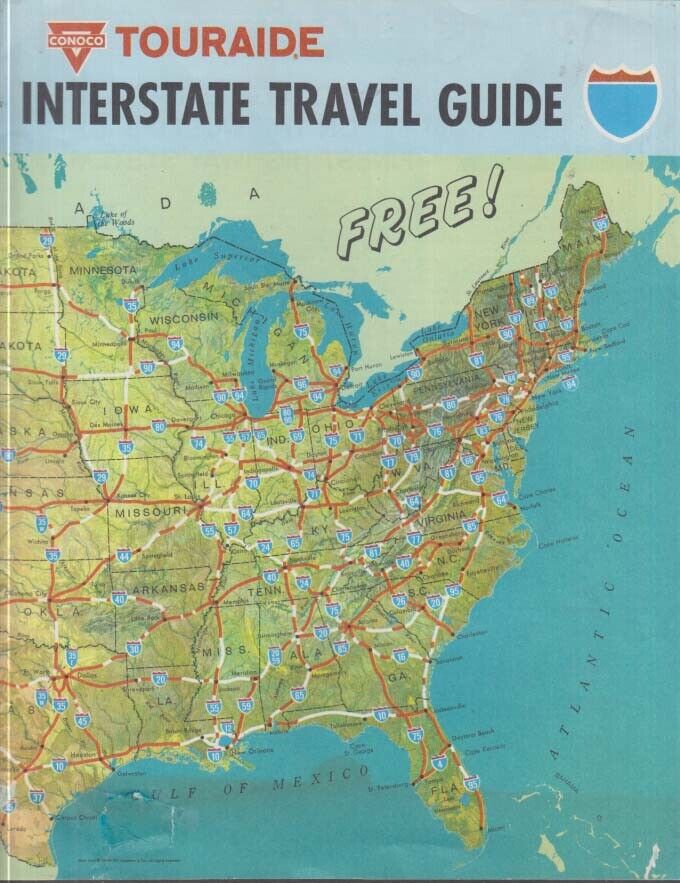 CONOCO Touraide Interstate Travel Guide USA 1968