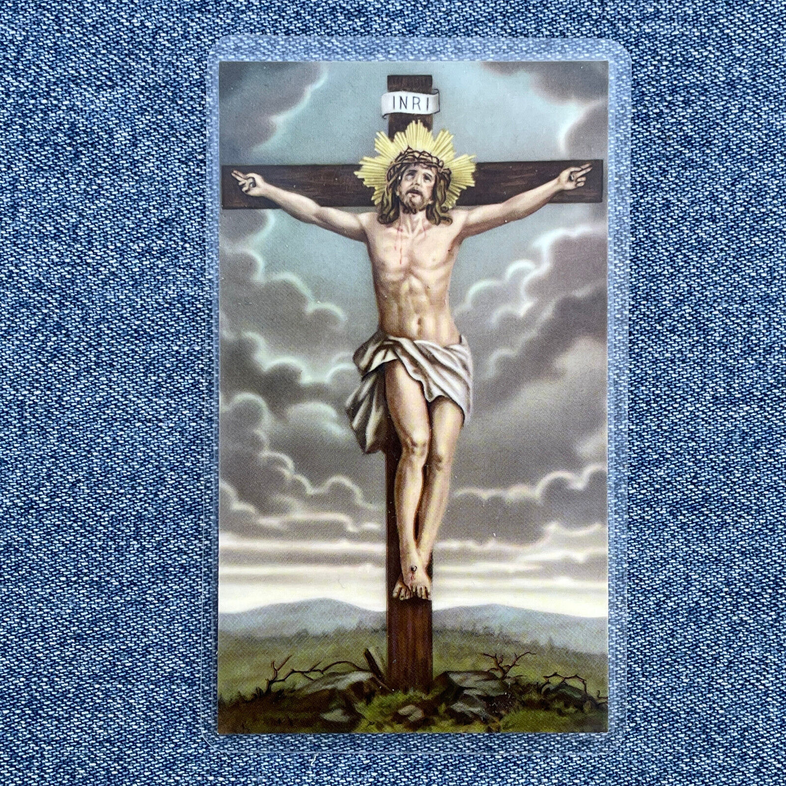 Oracion A Jesus Crucificado Made In Germany Laminated Holy Card New