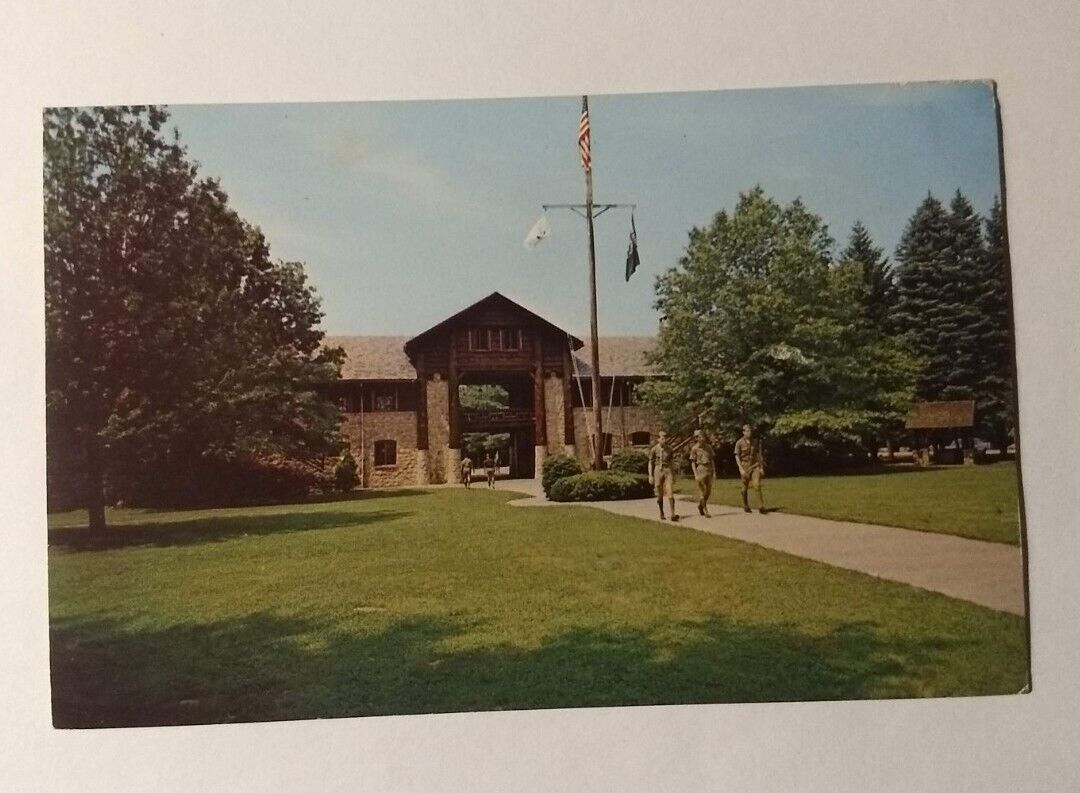 BSA Troops Boy Scout Camp Yawgoog Rockville RI Postcard George Bucklin Building 