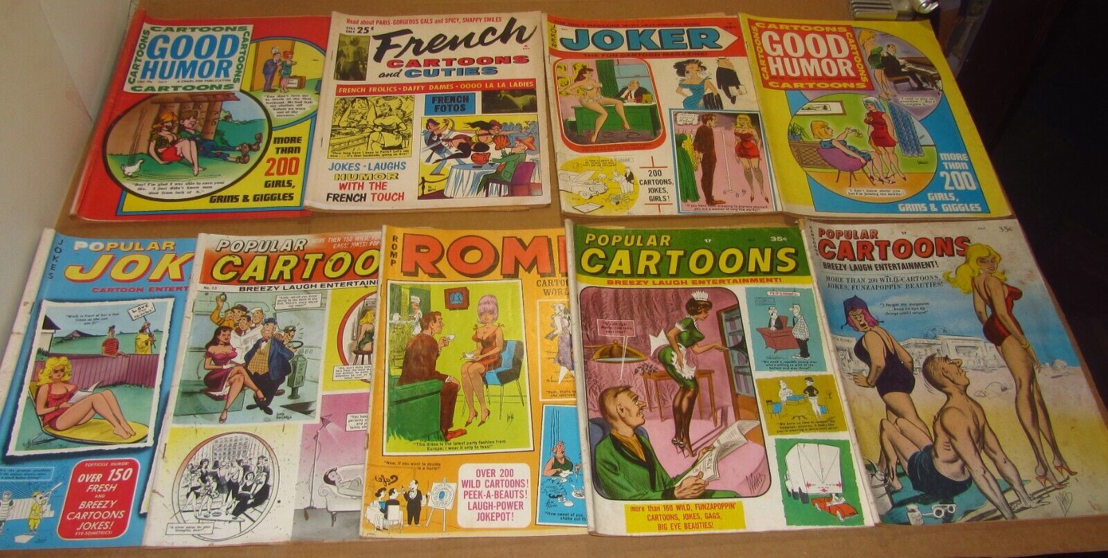 Popular Cartoons/Jokes (Vintage 1965/70) Comedy Pinup Magazines...Bill Ward etc.