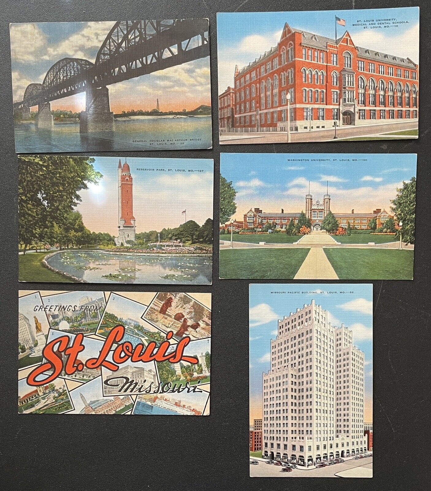 St. Louis MISSOURI vintage postcard lot of 6