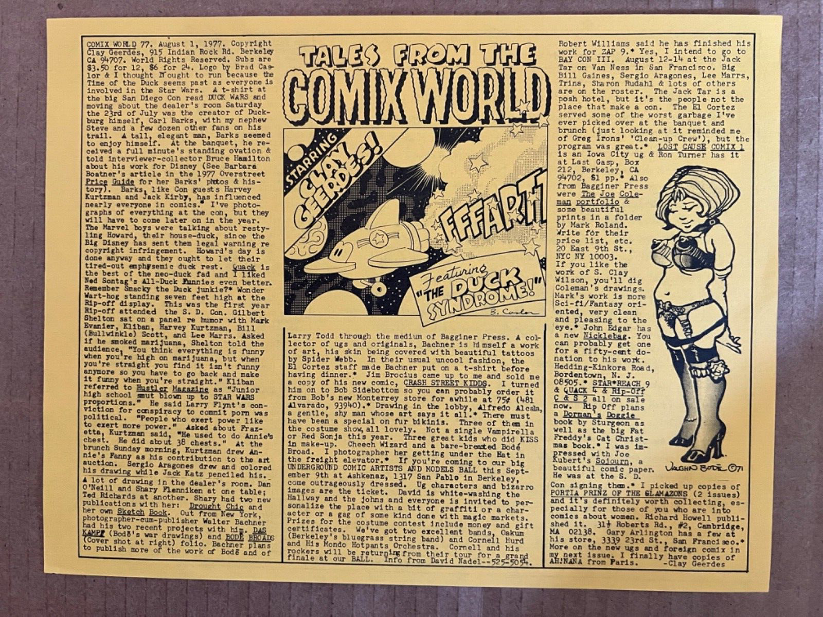 Comix World #77 | NM Clay Geerdes 1977 Comix Zine Newsletter | Combine Shipping