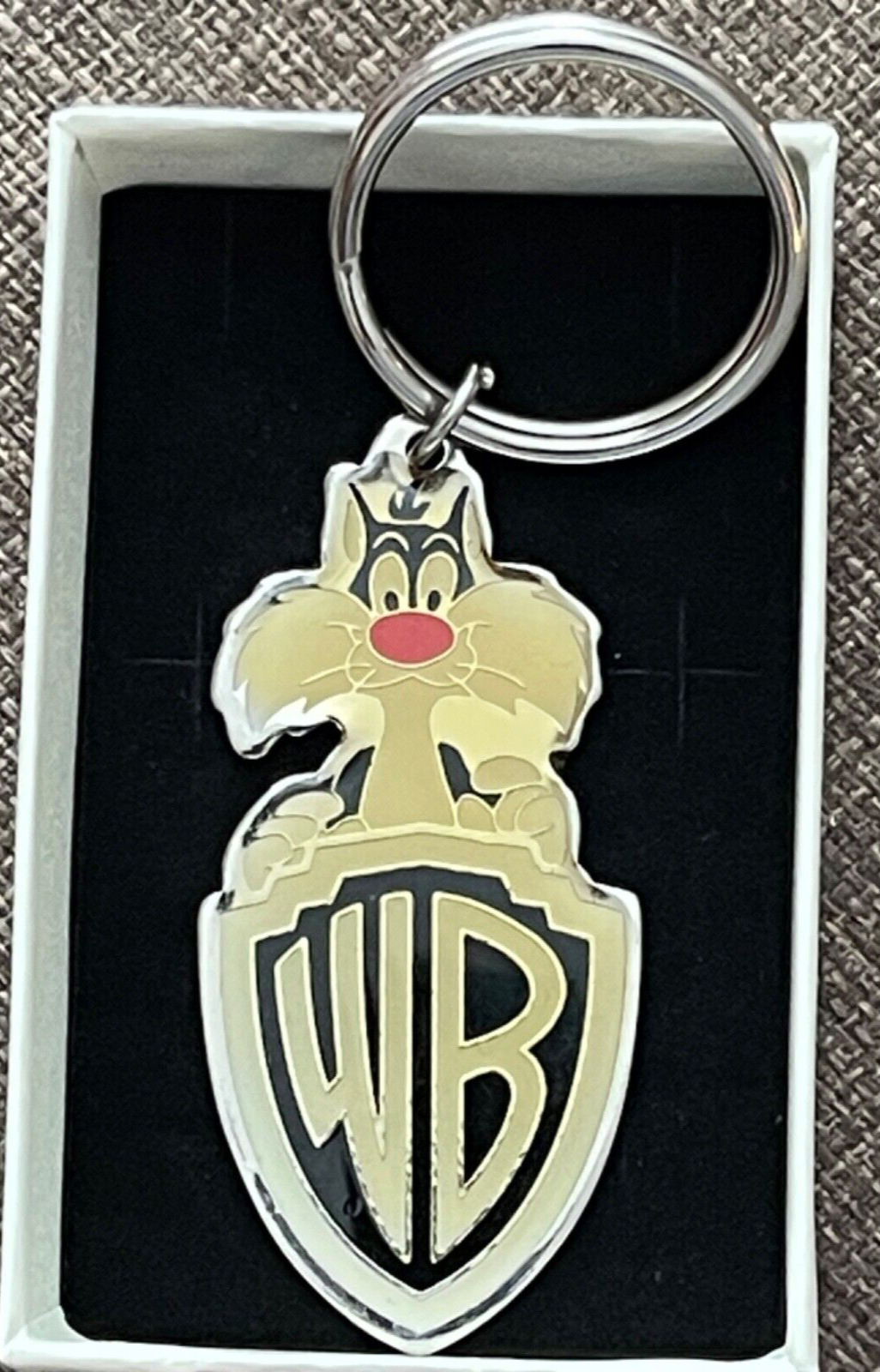 Vintage  Warner Brothers SYLVESTER WB Keychain  With Gift Box