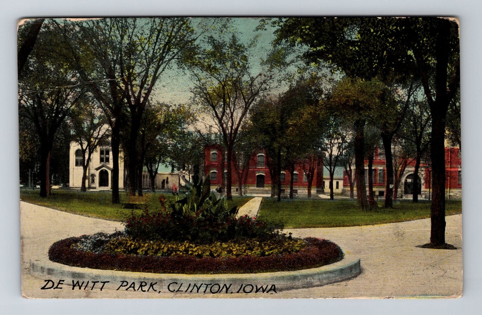 Clinton IA-Iowa, De Witt Park, Vintage Postcard
