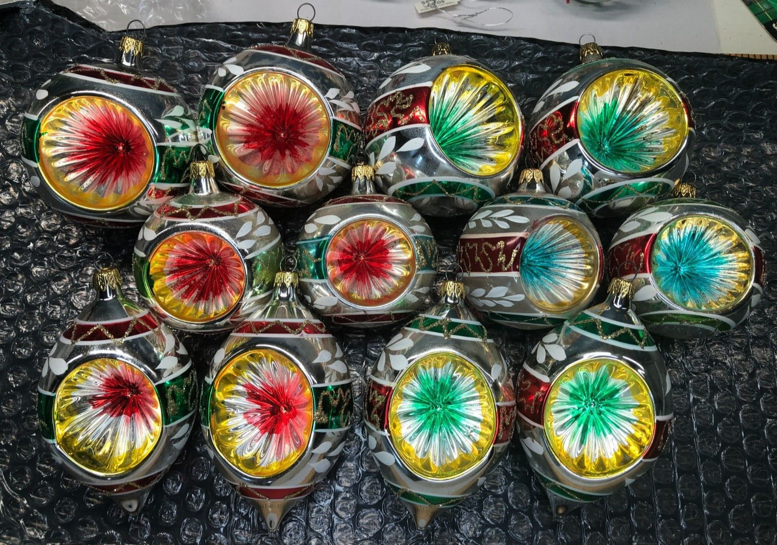 Vintage Colon BIA Blown Glass Christmas Ornaments Germany Assorted Lot of 12