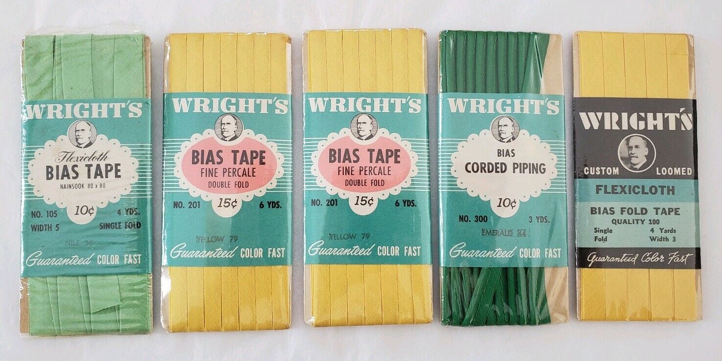 Vintage Wright\'s Sewing Bias Tape And Corded Piping NOS Unused 