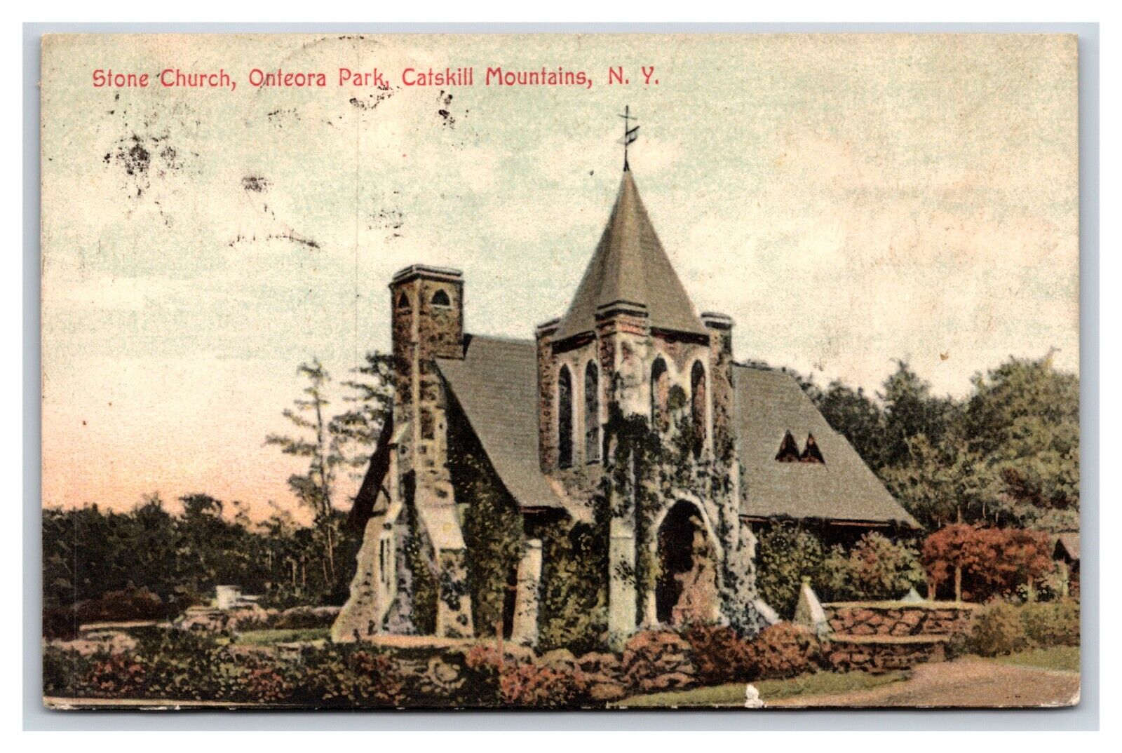 Stone Church Onteora Park Catskill Mountains New York NY DB Postcard N23