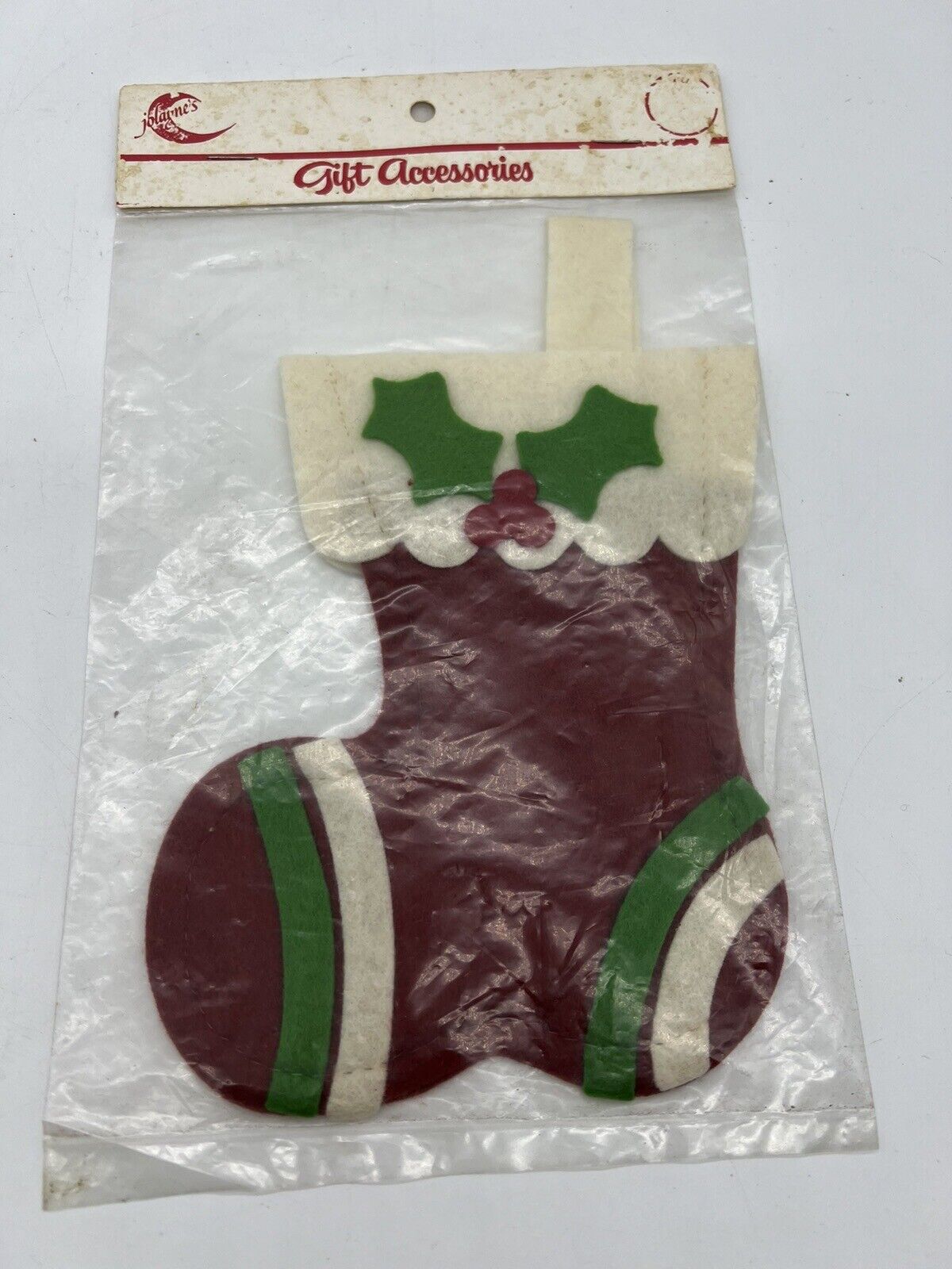 Felt Christmas Santa Stocking Vintage Kitsch Jolaynes 1976-77 Unopened NOS