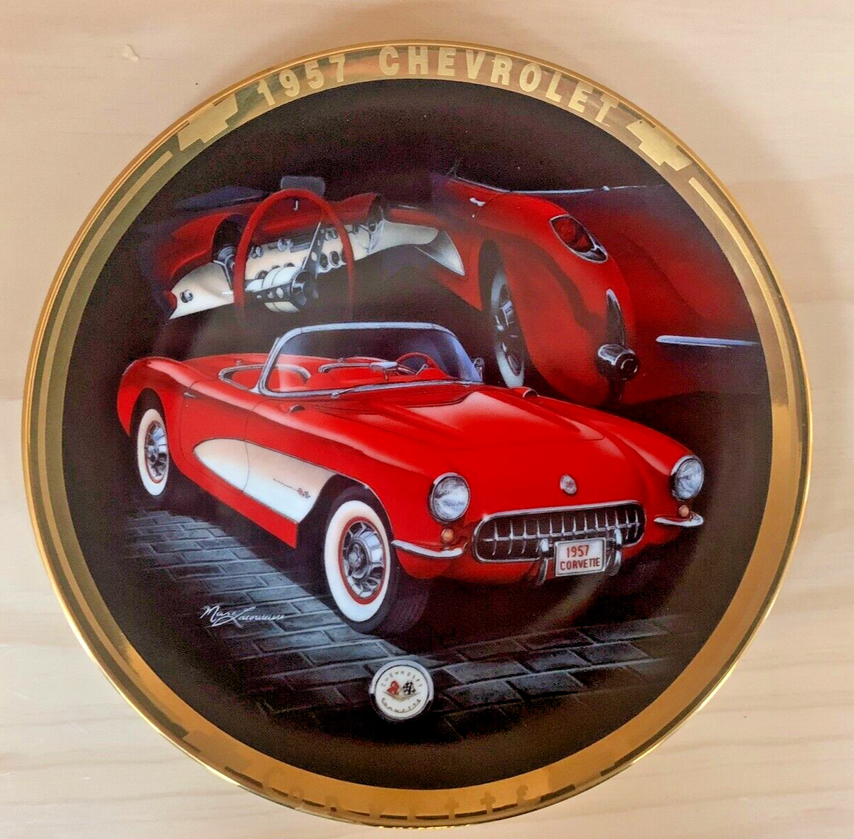 Hamilton Collection - 1957 Corvette Plate by Marc Lacourciere #0490B
