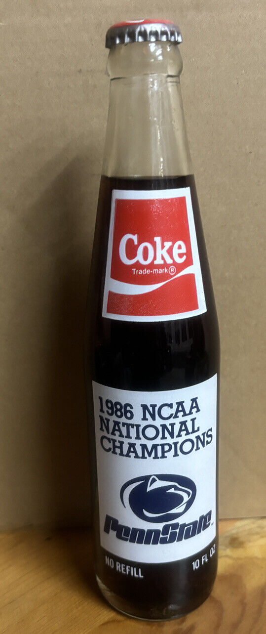 Vintage Coca Cola Bottle Penn State Football 1986 NCAA National Champions