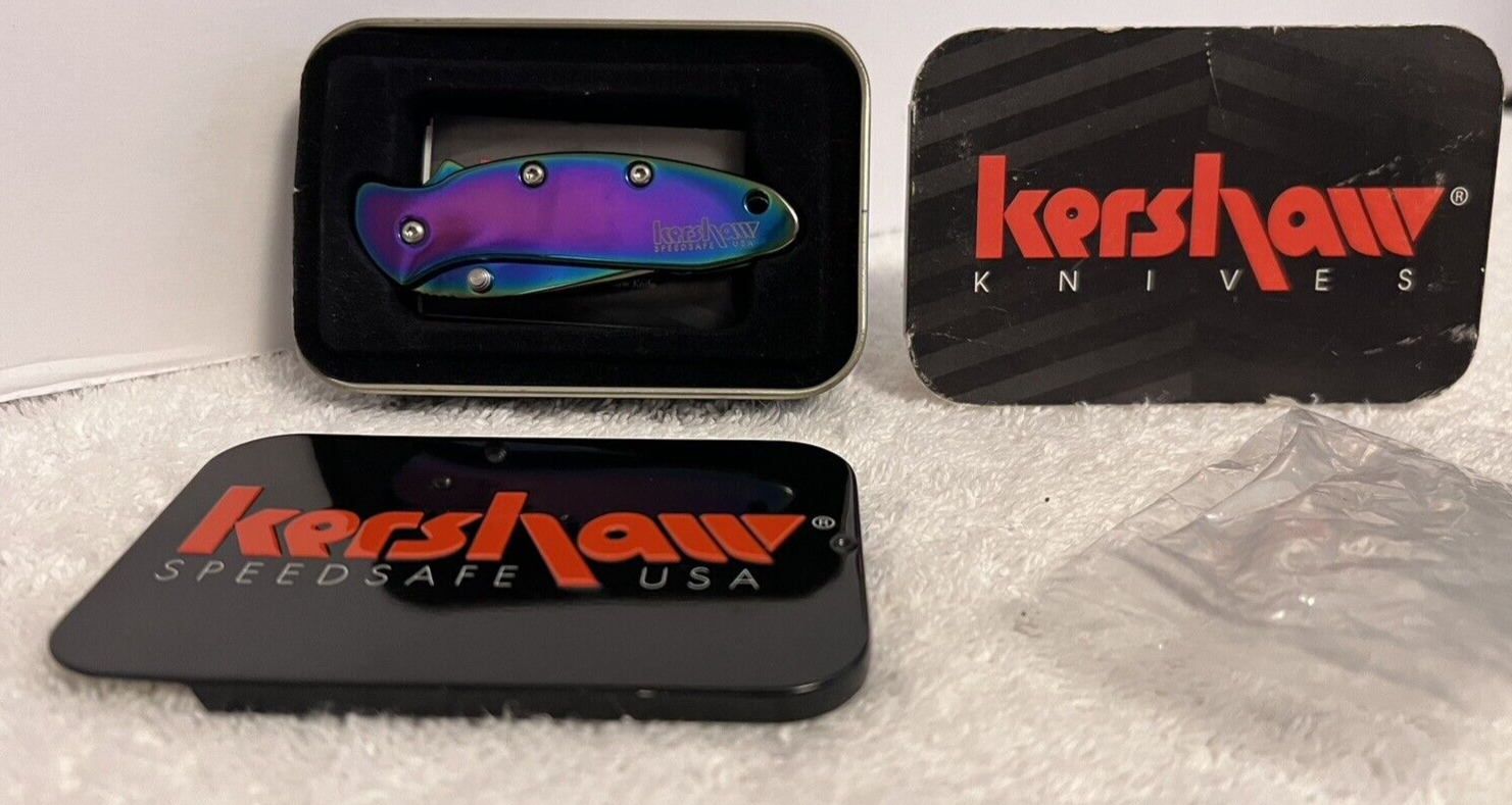 Kershaw 1600VIB Ken Onion Design, Rainbow Pocket Knife Chive Speedsafe USA NIB
