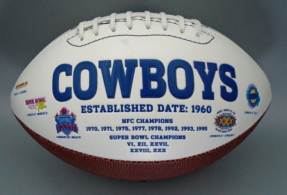 Dallas Cowboys Michael Irvin NFL Super Bowl Champions Autographed Sign Football 