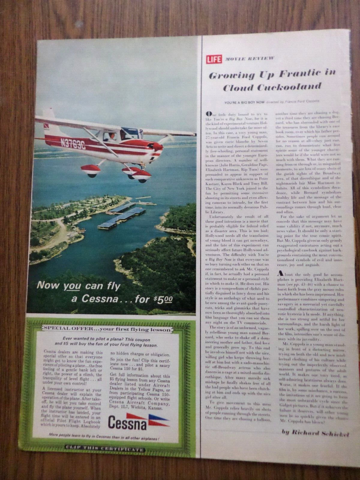 1967 Cessna 150 Airplane Ad Now you can fly for $5.00