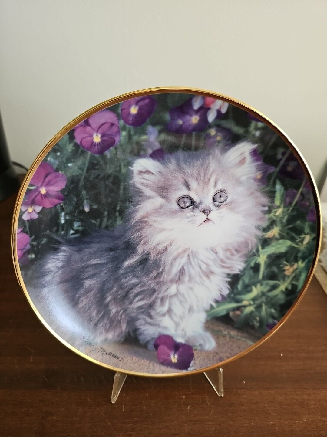 Nancy Matthews Franklin Mint Purrfection Cat Kitten Collector Plate Limited Ed