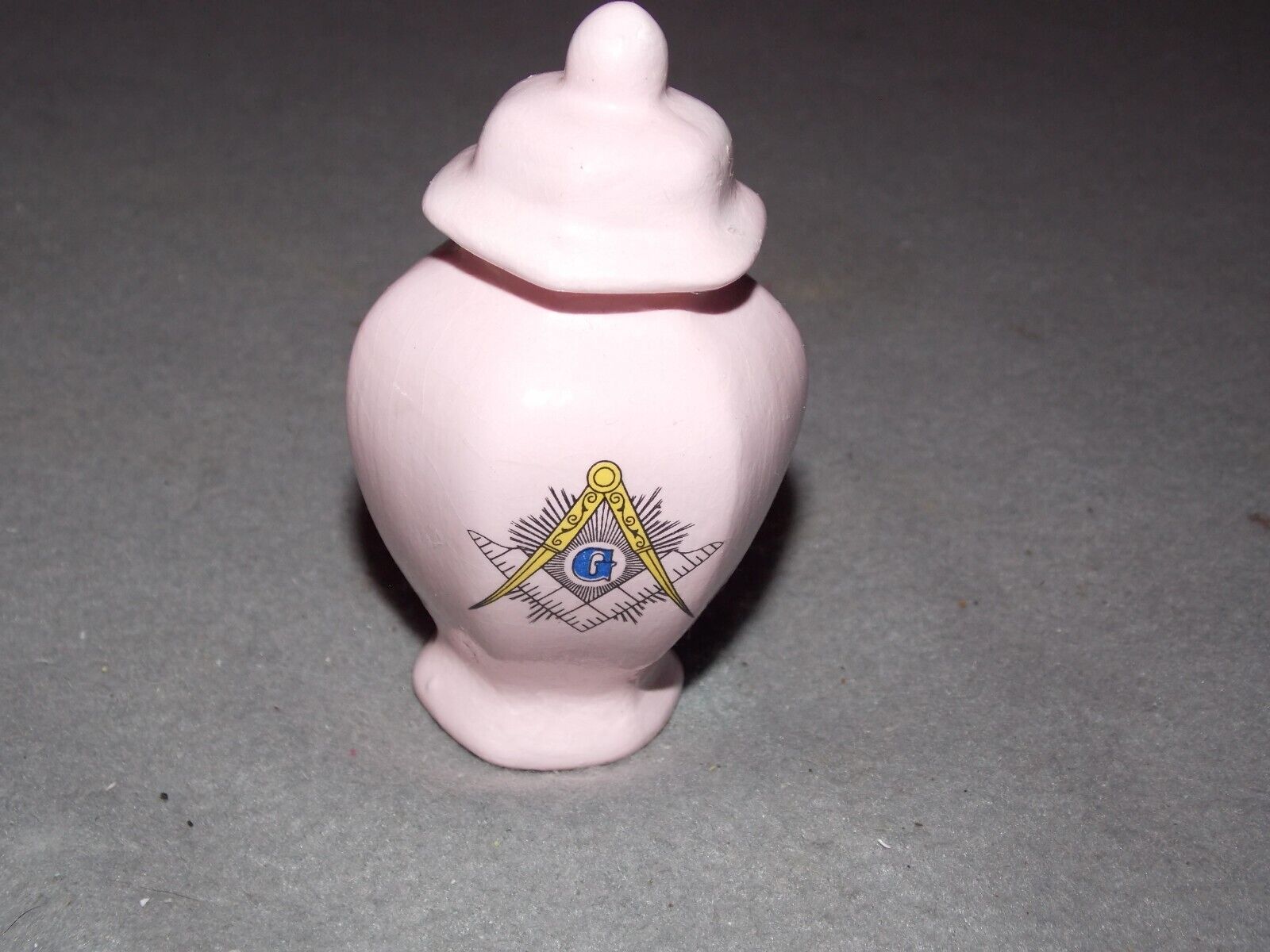 Vintage Freemason Masonic Ceremonial? Mini Jar With Lid Estate Find