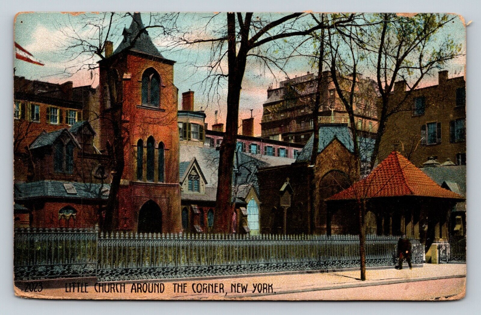 c1908 Little Church Around The Corner New York NY Msg ANTIQUE Postcard