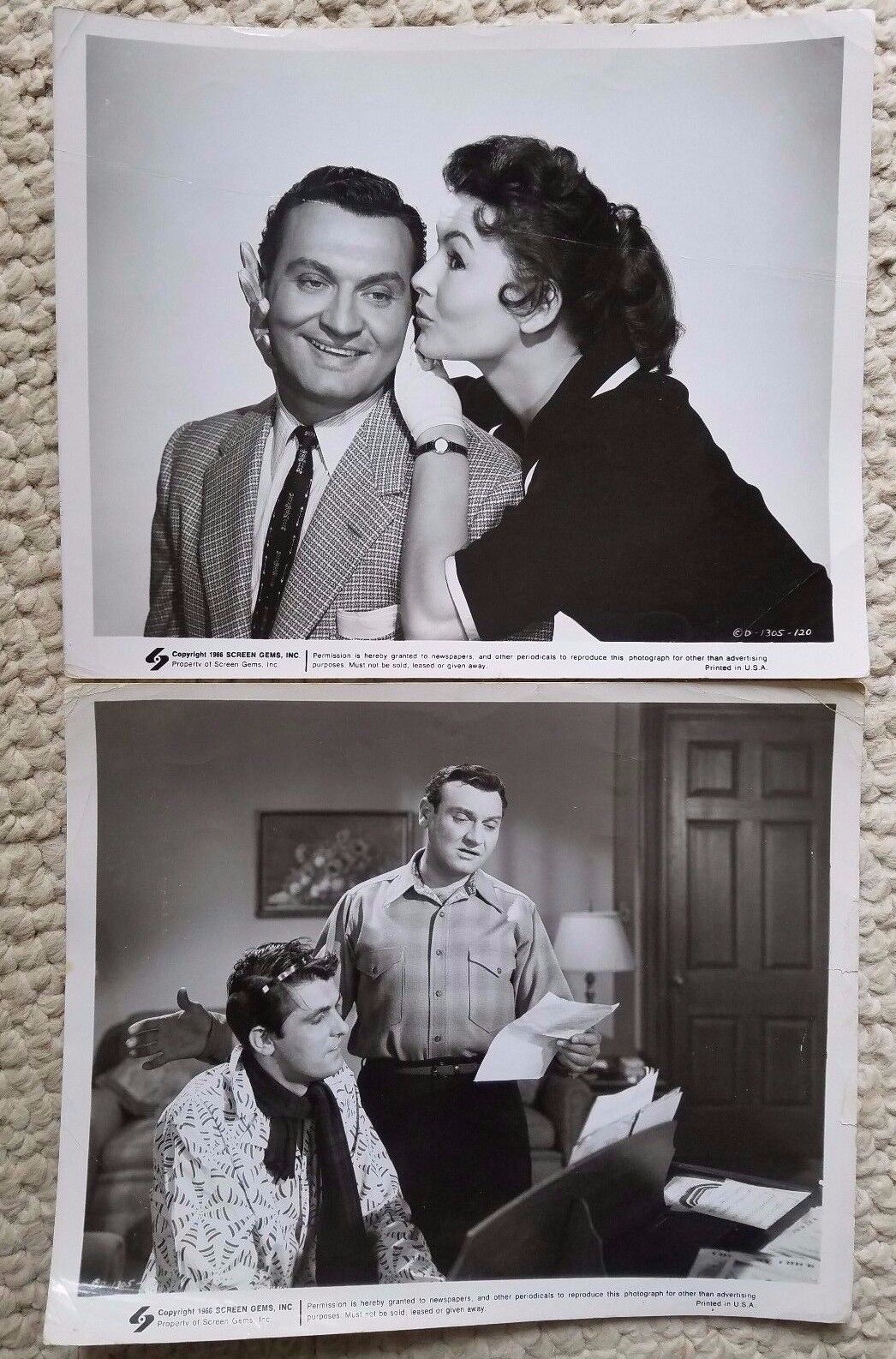 Vintage Photo lot (2)1955 Frankie Laine Lucy Marlow Bring Your Smile Along