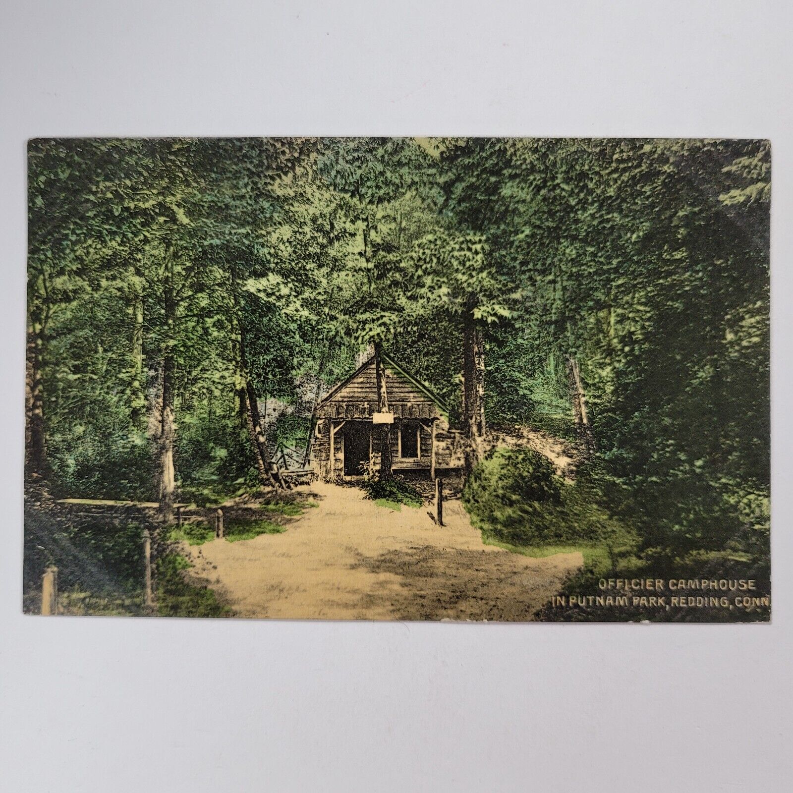 Vintage Postcard Officer Camphouse In Putnam Park Redding Connecticut CT c1910