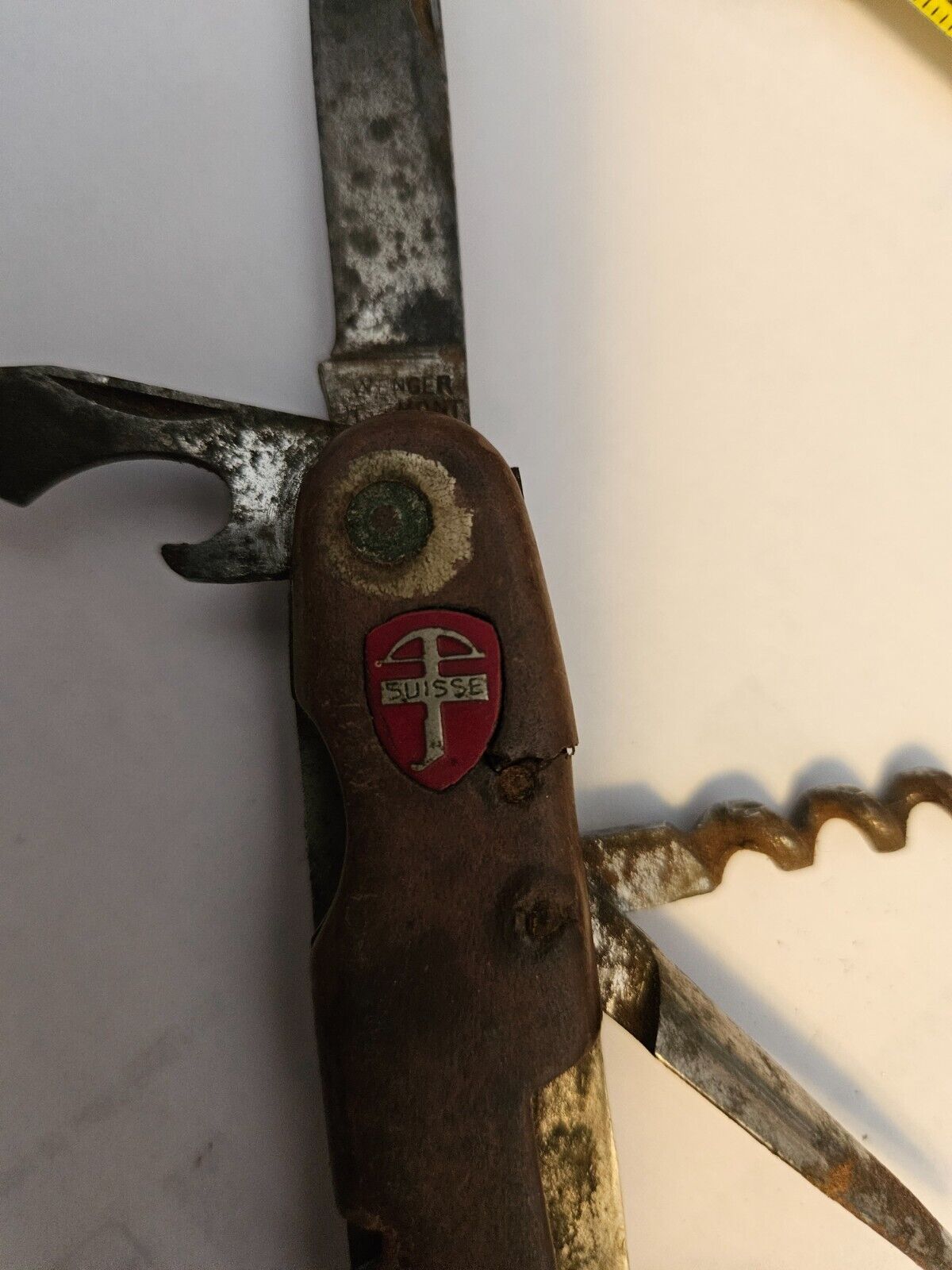 Vintage Wenger Delemont Switzerland Multi-Tool Swiss Army Survival Knife
