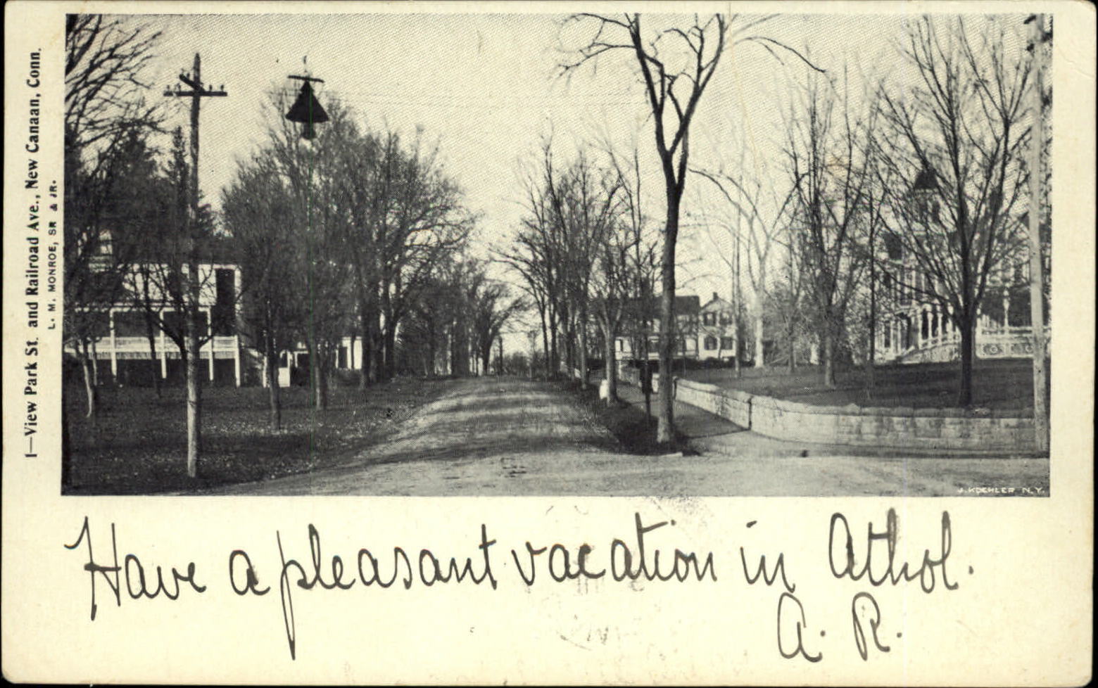 Park St Railroad Ave New Canaan Connecticut ~ UDB 1905 postcard