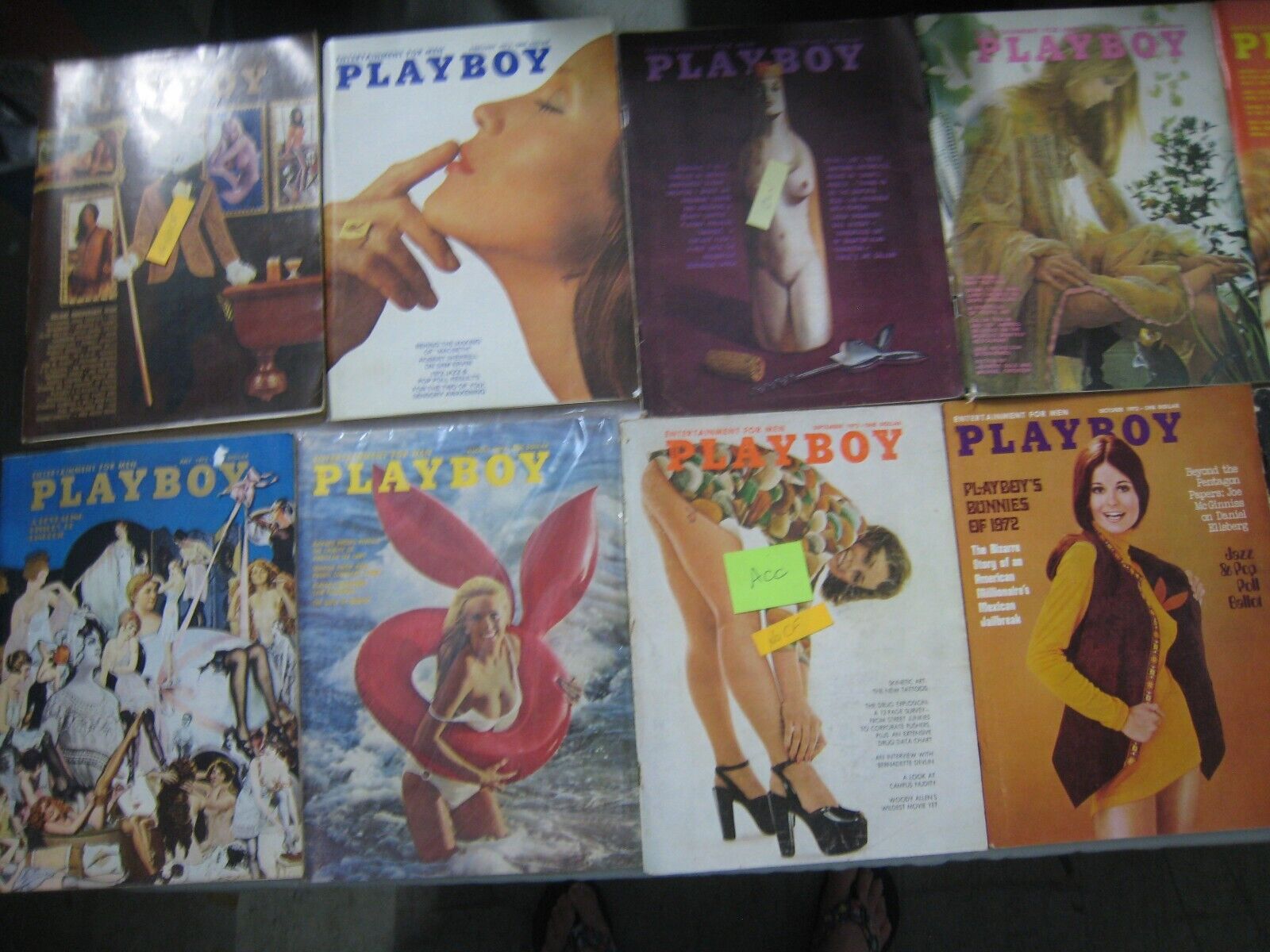 Playboy Magazines Vintage 1972 Full Complete Year - 12 Copies - Excellent to Acc