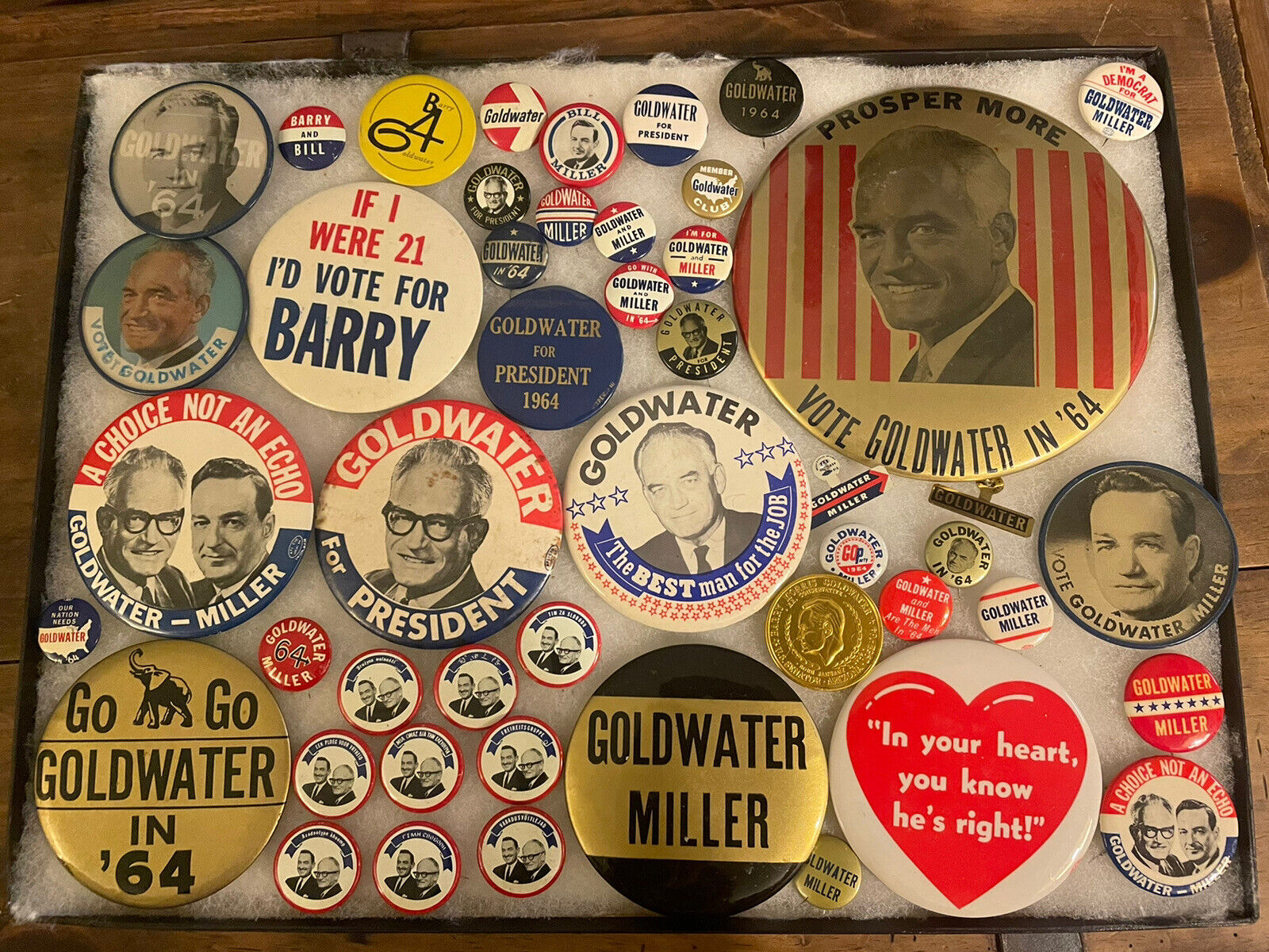 Barry Goldwater  presidential campaign jugate pinback buttons  47