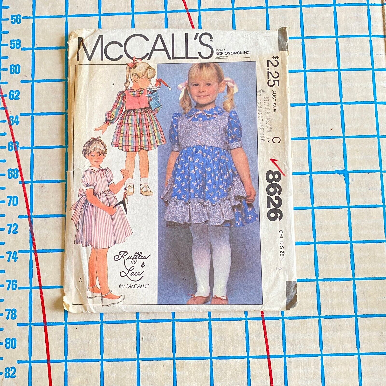 Girls Uncut Vintage Dressses Variety Size 2 McCalls 8626