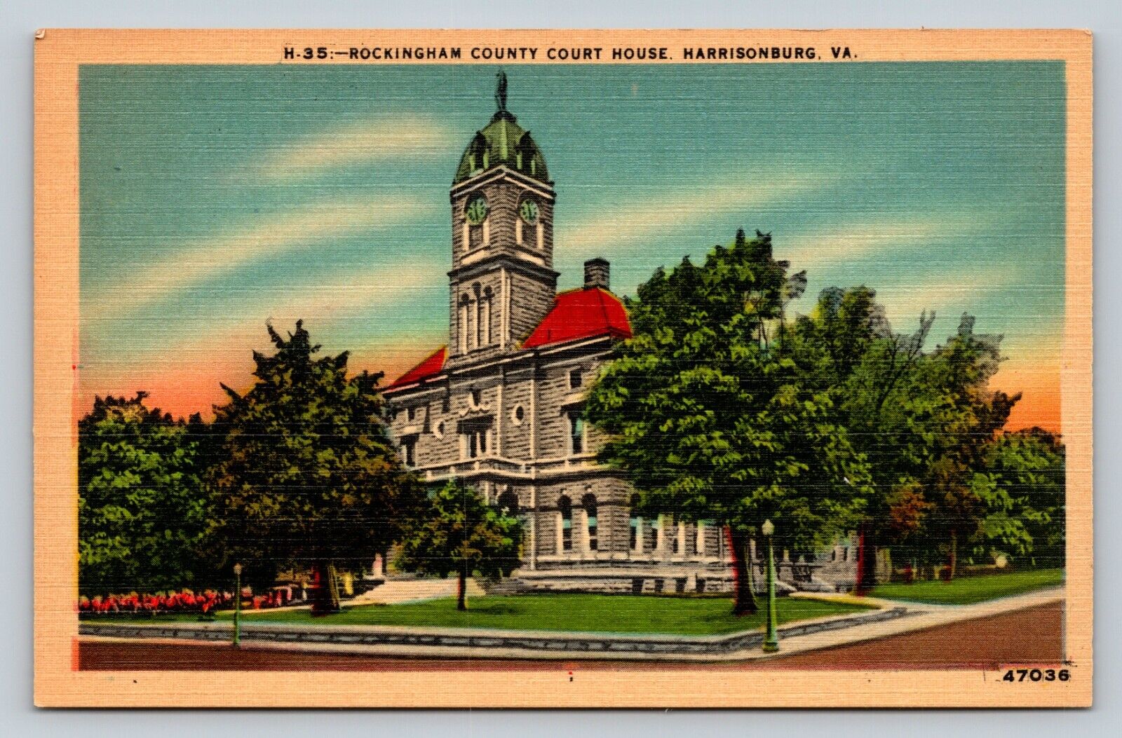 Vintage Postcard: Harrisonburg Virginia VA Rockingham County Court House