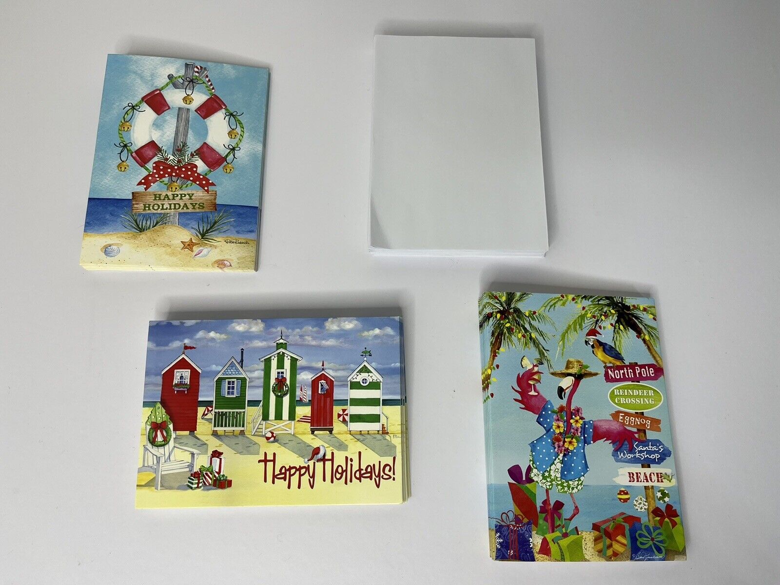 Notations Christmas Beach Scene Cards With Envelopes Lot of 28 Each