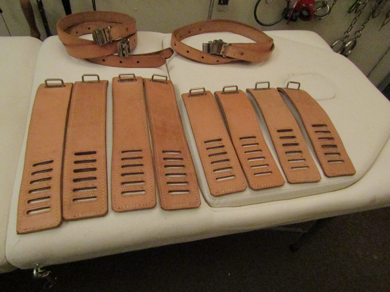 Humane Restraints. Original and genuine heavy leather set. Lockable with 2 keys.