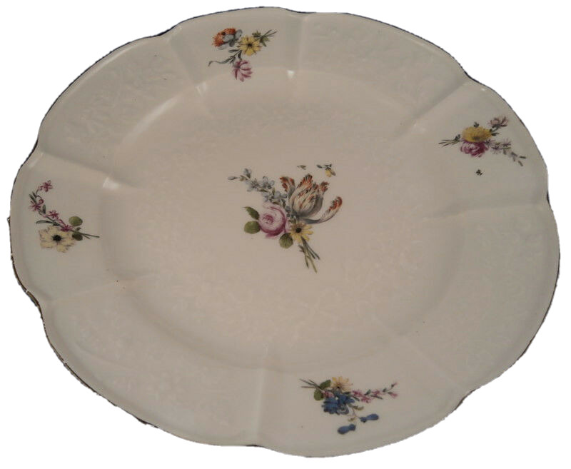 Antique 18thC Meissen Porcelain Gotzkowski Design Plate 1750 Porzellan Teller