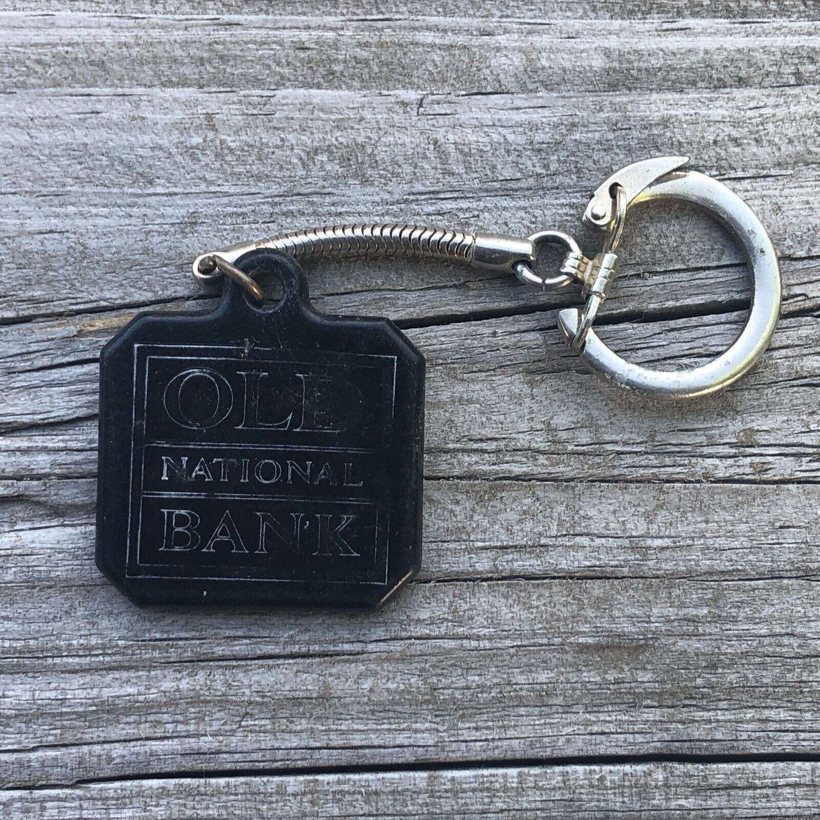 Vintage Antique OLD NATIONAL Bank FOB Keychain AS IS Old Friends Are Best P9