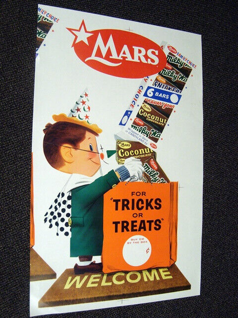 Circa 1960s Mars Halloween Trick Or Treat – Welcome - 3 ½ Foot Poster