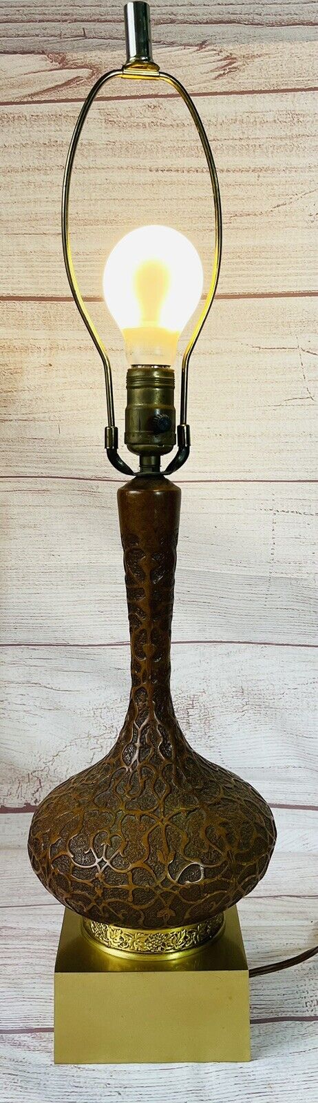 MID CENTURY MODERN Brass Bronze Genie Lamp Moorish Lamp Hollywood Regency