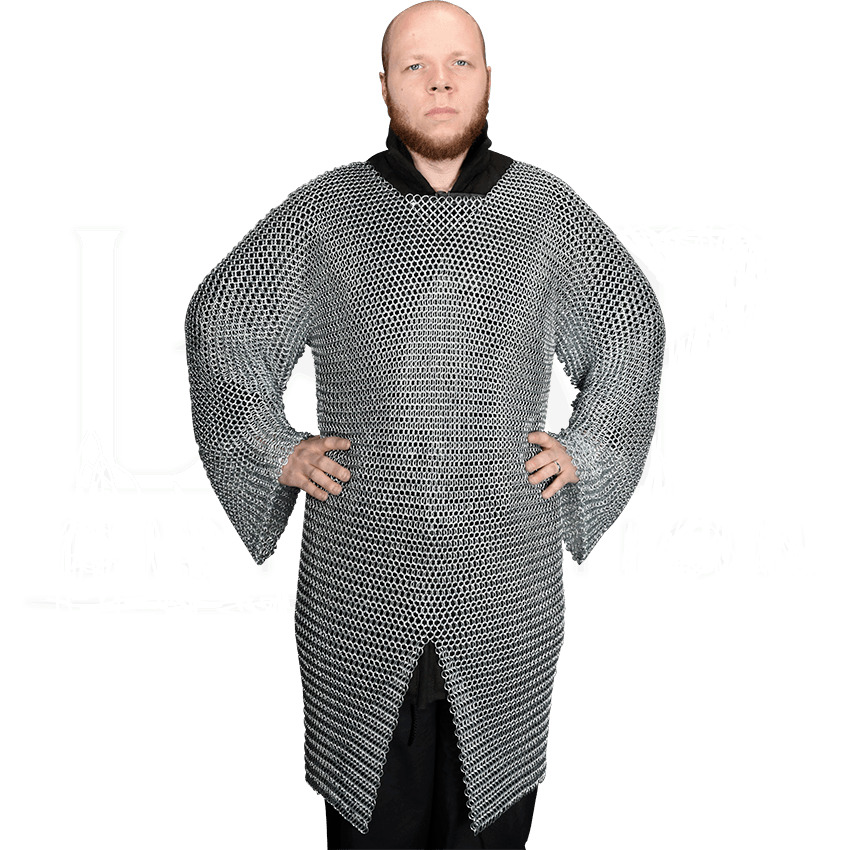Medieval Armor Crusader Knight Butted Chainmail Hauberk Costumes Reenactment 