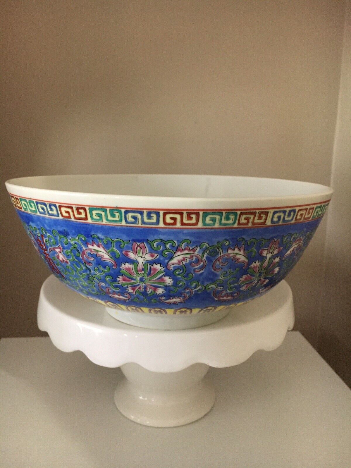 Wony Ltd. Japanese Serving Bowl 9” Diameter Multi Color Painted Porcelain