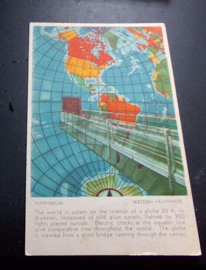 1937 UNUSED PC  MAPPARIUM, BOSTON, MASS. CHRISTIAN SCIENCE PUBL. - LIGHT CREASE