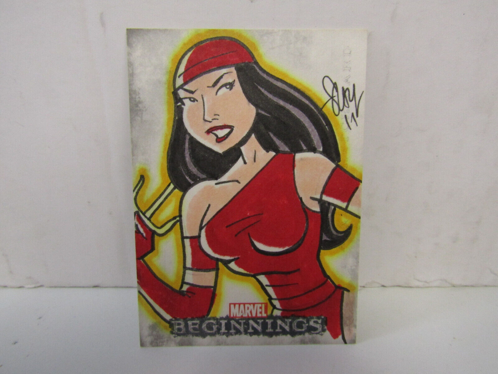 2010 UD Marvel Beginnings Elektra Sketch Card 1/1