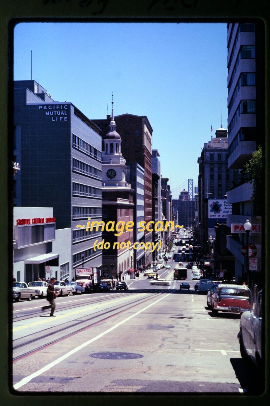 1962 San Francisco, California, Financial District & Cars, Original Slide c5a