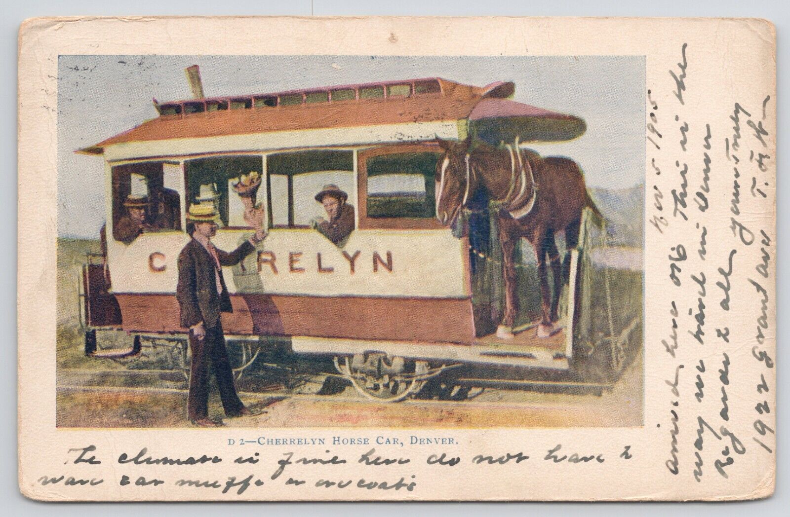 Denver CO Cherrelyn Horse Posted 1905 Undivided Postcard