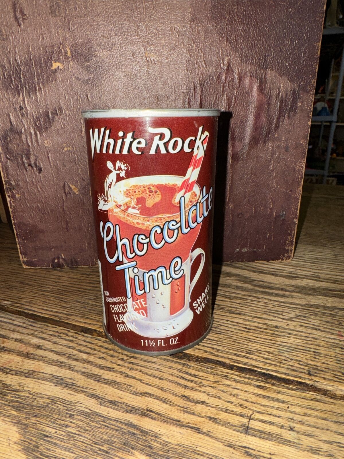 WHITE ROCK CHOCOLATE TIME PULL TAB STEEL WIDE SEAM CAN